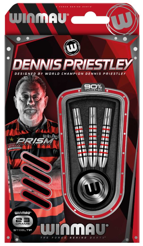 Winmau Dennis Priestley Silver 90 % 23 gram dartpijlen