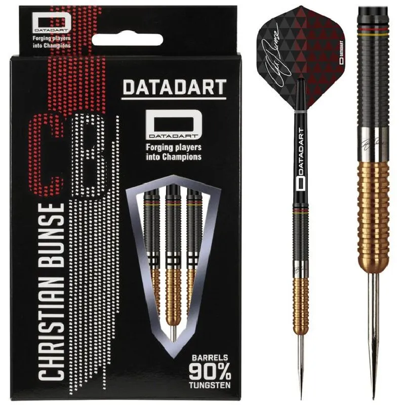 Datadart Christian Bunse Black/Gold 90% dartpijlen
