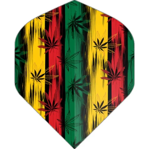 Designa Rasta Cannabis Dart Flights Motley Collection 100 Micron No2 Std