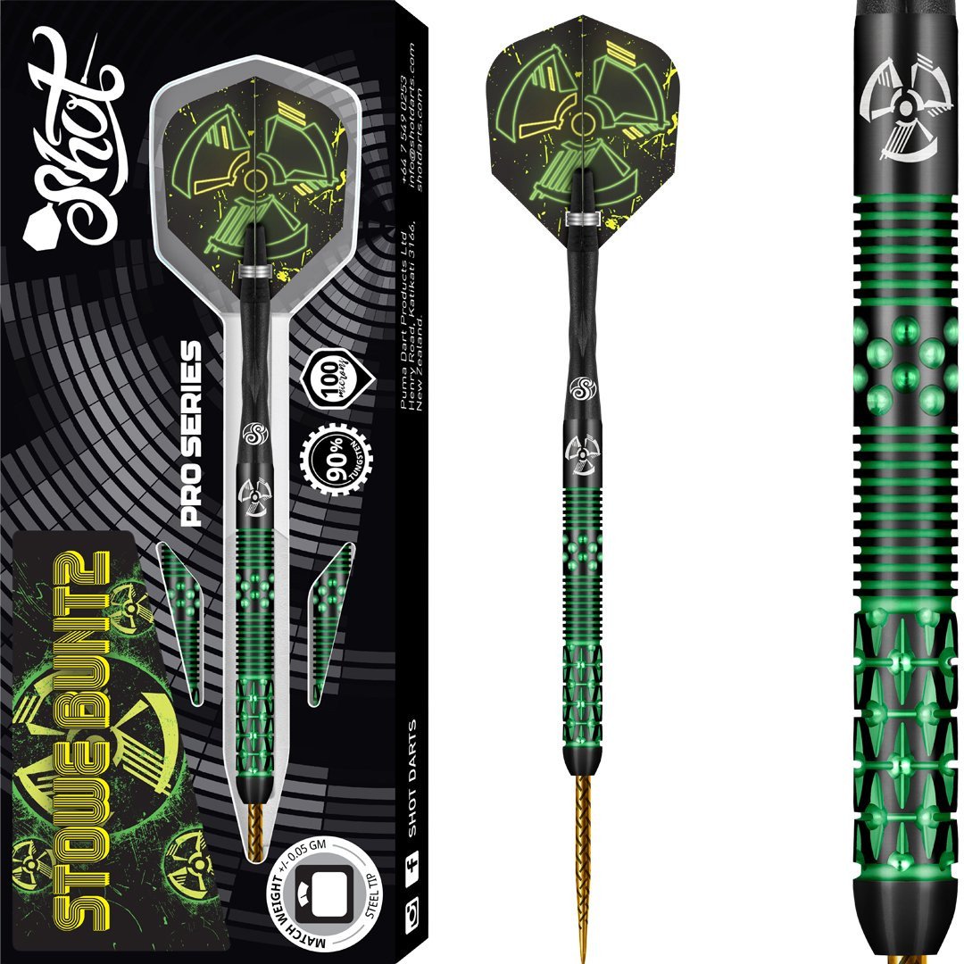 Shot Stowe Buntz V2 Black 90% 23 gram dartpijlen