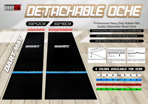 One80 Detachable Oche Dart Mat 62cm met gekleurde Oche - Afbeelding 2