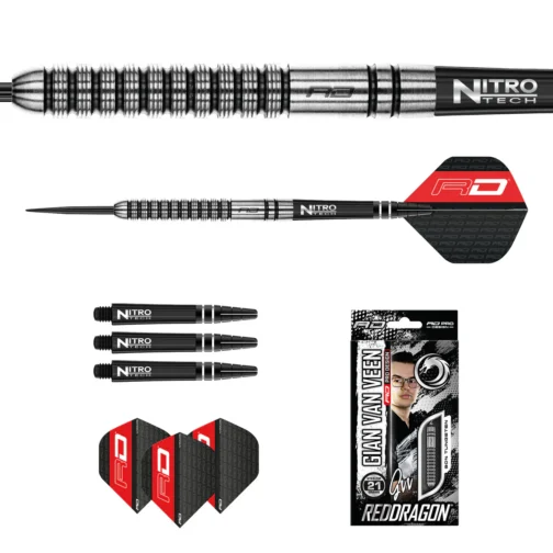 Red Dragon Gian van Veen dartpijlen - Afbeelding 4