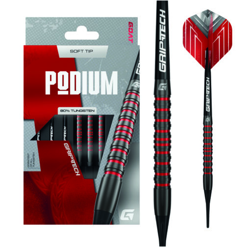 GOAT Podium Tungsten black/red dartpijlen