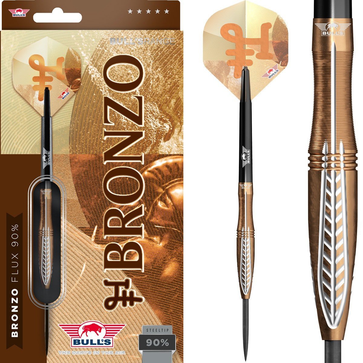Bull's Bronzo Flux 90% dartpijlen