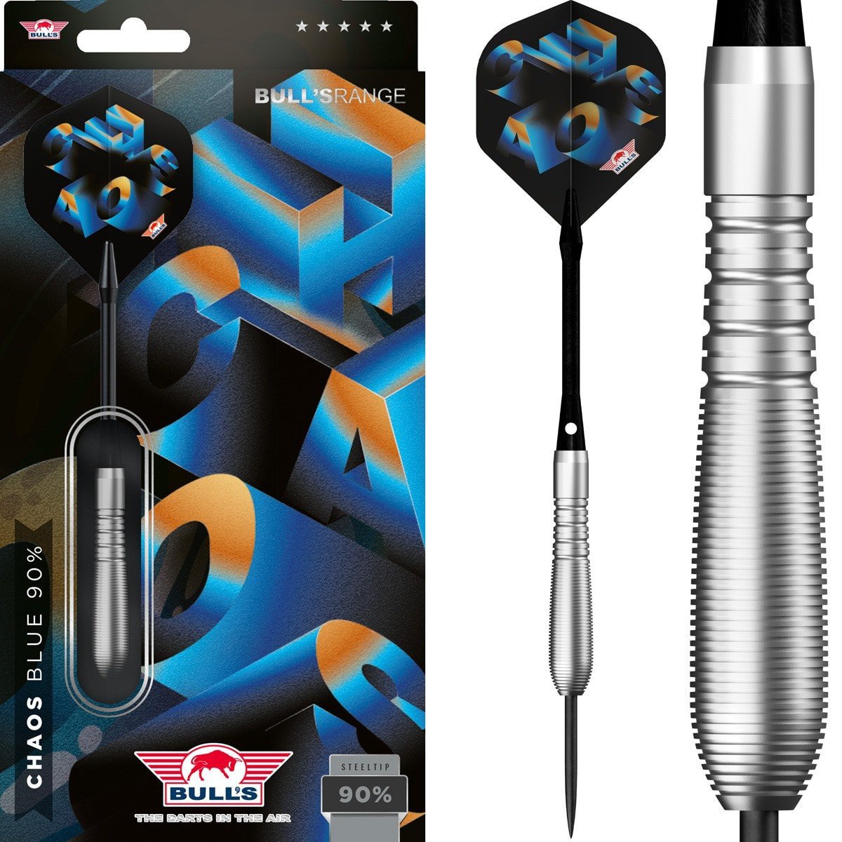 Bull's Chaos Blue 90% dartpijlen