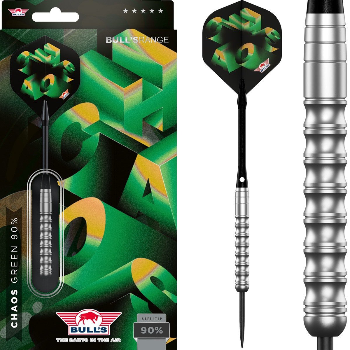 Bull's Chaos Green 90% dartpijlen