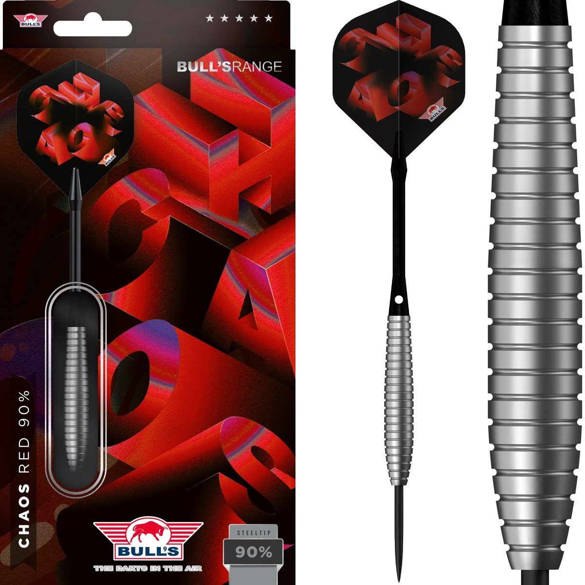 Bull's Chaos Red 90% dartpijlen