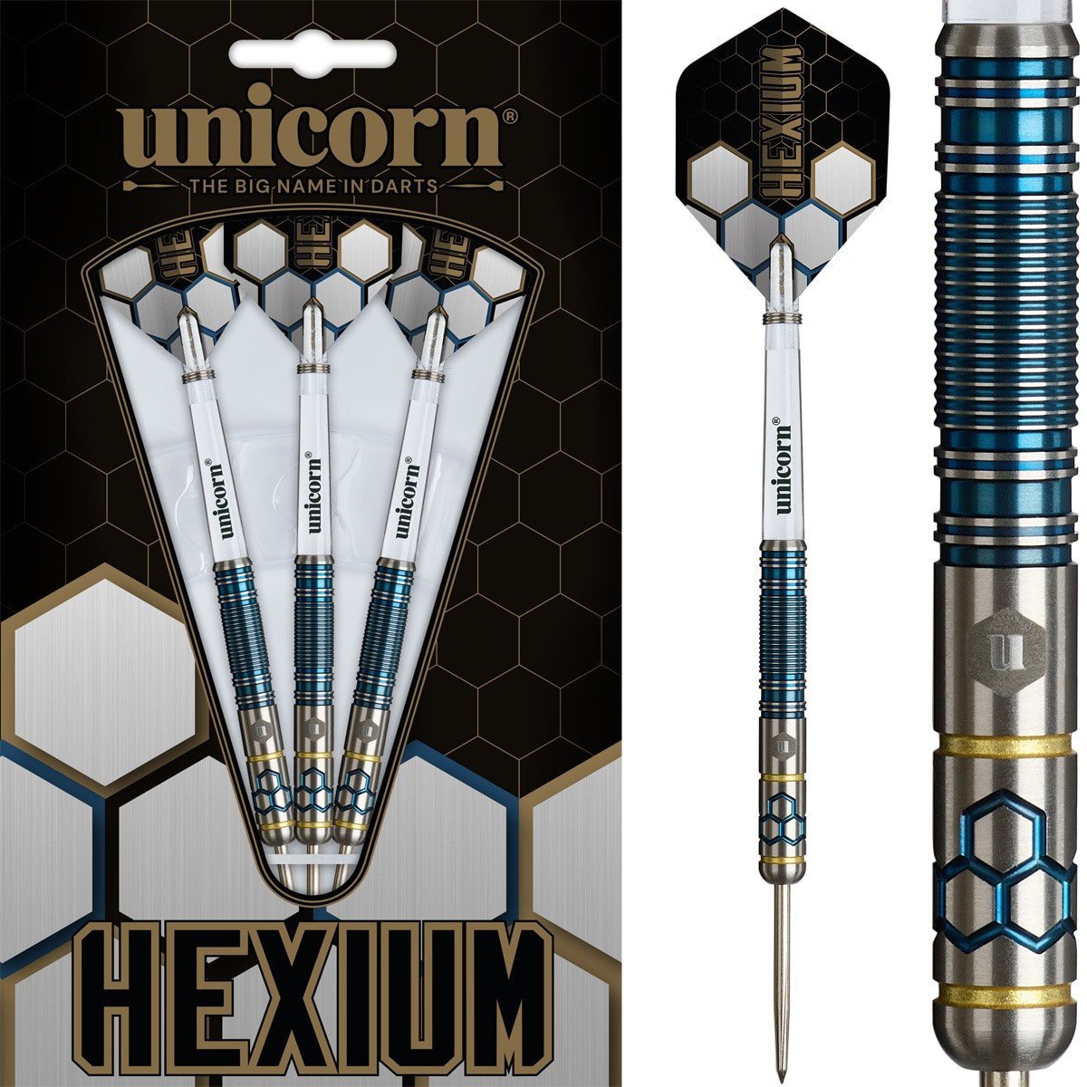 Unicorn Hexium 02 Blue 90% dartpijlen