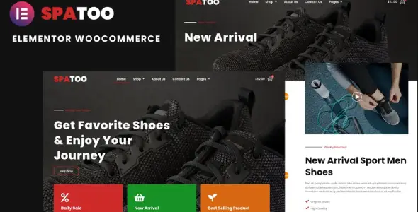 Spatoo – Modern Shoes eCommerce Elementor Template Kit