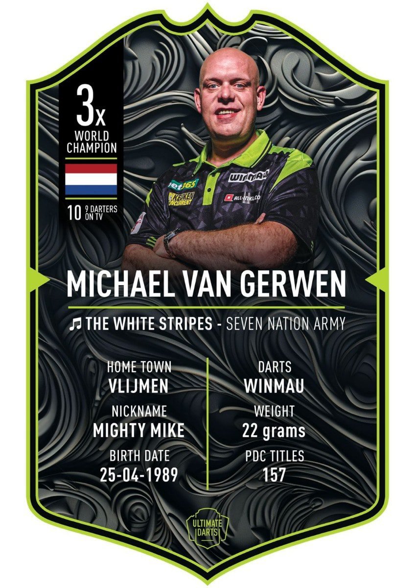 Ultimate Card Michael van Gerwen 2025 - 37x25 cm