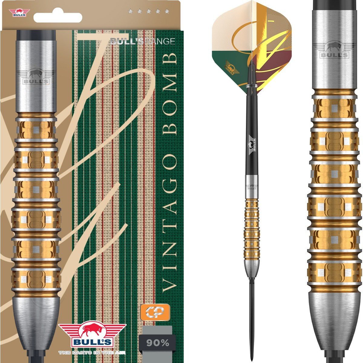 Bull's Vintago Bomb CP Steeltip 90% dartpijlen