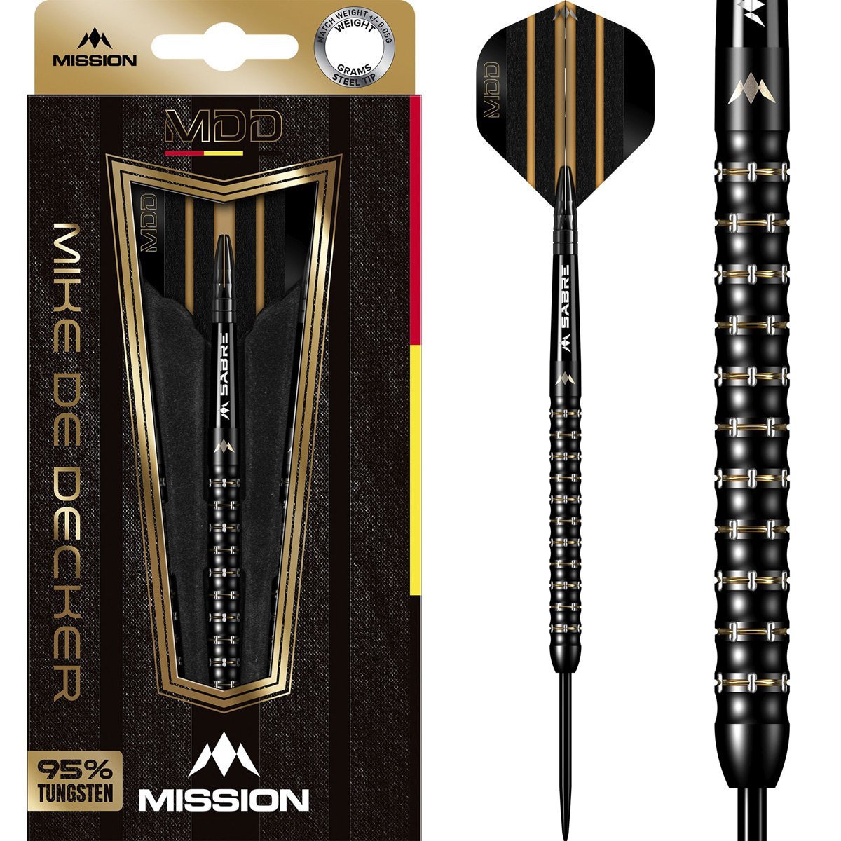 Mission Mike de Decker 95% Black Gold Steeltip