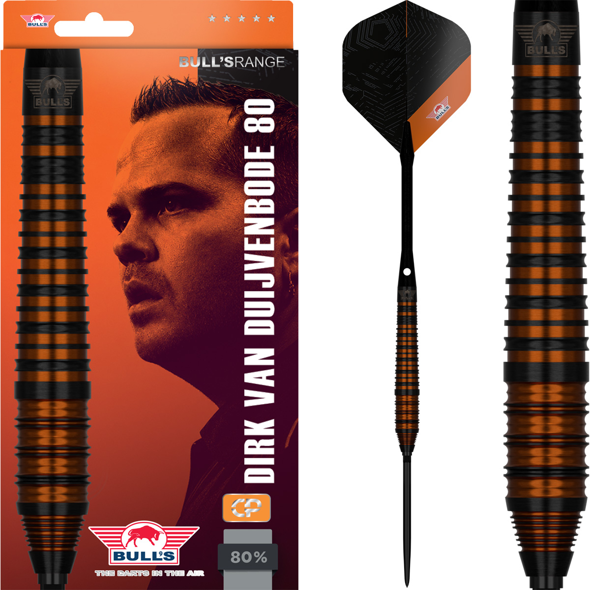 Dirk van Duijvenbode 80% Black CP dartpijlen